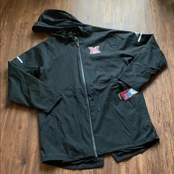 Adidas Men’s Jacket Miami Ohio University Black Size XL NWT - Picture 3 of 14